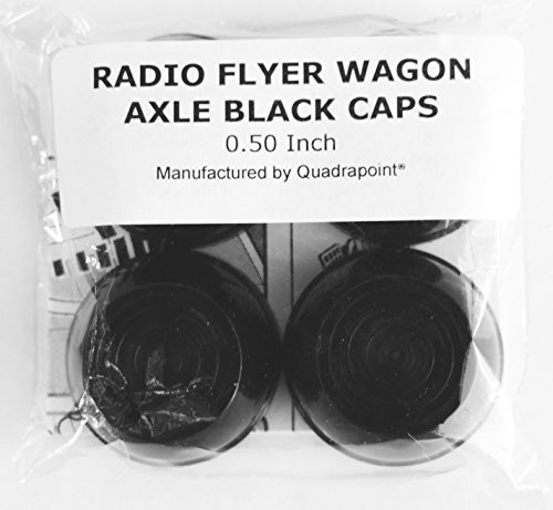 Quadrapoint Hub Cap Replacement for Radio Flyer Steel & Wood Wagons 1/2" New Black (NOT for Plastic or Folding or Little Wagons Model W5, Please Read Entire Product Description)