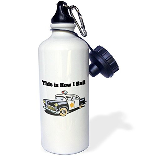 3dRose wb_102556_1 This Is How I Roll Roller Coaster Sports Water Bottle, 21 oz, White