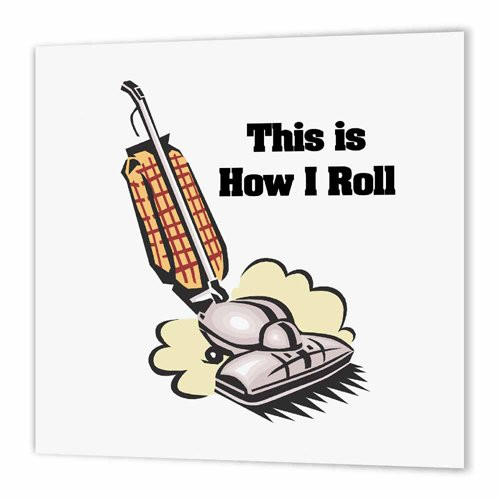 3dRose This is How I Roll Vacuum Housewife Housekeeper Design - Iron on Heat Transfer, 10 by 10-Inch, for White Material (ht_102576_3)