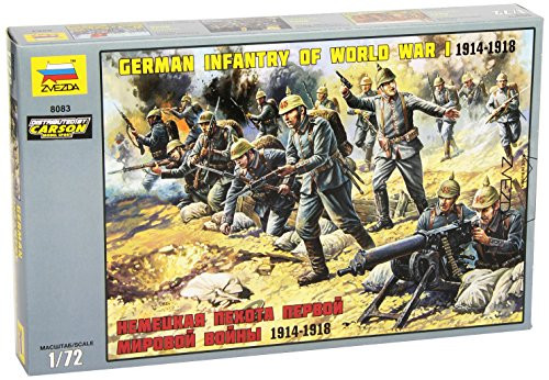 Zvezda 8083 - German Infantry of World War I 1914-1918 - Unpainted Plastic Soldiers 7 pcs - Scale 1:72 41 Parts 1"