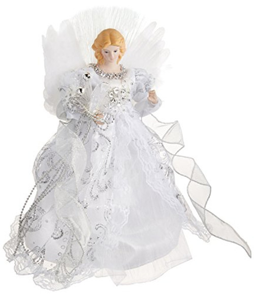 Kurt Adler CUL Fiber Optic LED Angel Christmas Treetop Figurine, 12-Inch, White and Silver Kurt Adler CUL Fiber Optic LED Angel Christmas Treetop Figurine, 12-Inch, White and Silver