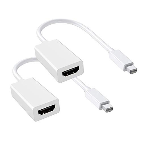 Mini DisplayPort to HDMI Adapter, DEORNA Thunderbolt to HDMI Converter for MacBook Air/Pro, Microsoft Surface Pro/Dock, Monitor, Projector and More (2-Pack, White) Mini DisplayPort to HDMI Adapter, DEORNA Thunderbolt to HDMI Converter for MacBook Air/Pro, Microsoft Surface Pro/Dock, Monitor, Projector and More (2-Pack, White)