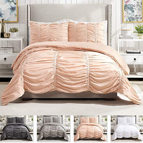 Modern Heirloom Collection Emily Texture Comforter Set, Twin Twin Extra Long, Blush