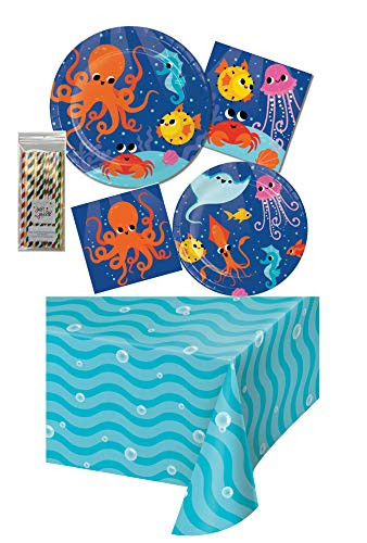 Creative Converting Ocean Celebration Birthday Party Bundle, 16 Guests