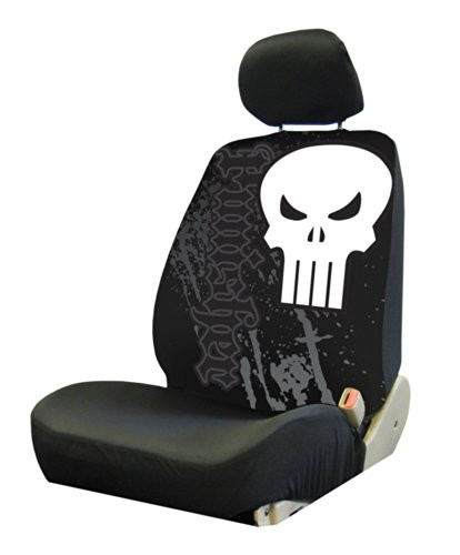 Plasticolor 006935R01 Marvel Punisher Low Back Universal Fit Car Truck SUV Seat Cover
