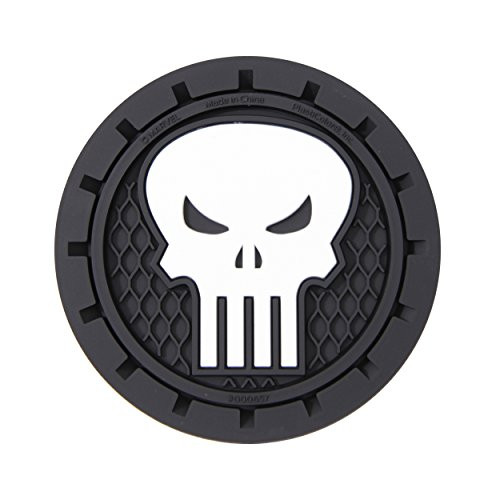 Plasticolor 000657R01 Marvel Punisher Auto Car Truck SUV Cup Holder Coaster 2-Pack