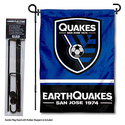 WinCraft San Jose Earthquakes Garden Flag with Stand Pole Holder