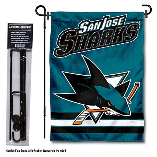 WinCraft San Jose Sharks Garden Flag with Pole Stand Holder