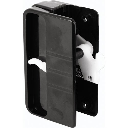 Slide-Co 122078 Screen Door Latch and Pull, Extended, Black Plastic