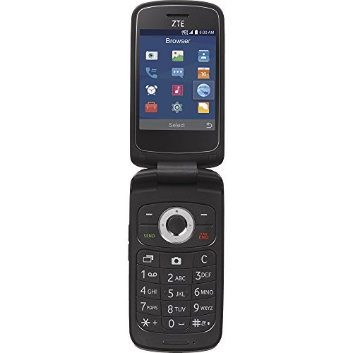 Simple Mobile Z232 Flip Prepaid Carrier Locked - 2.8Inch Screen - 512GB - Black (U.S. Warranty)
