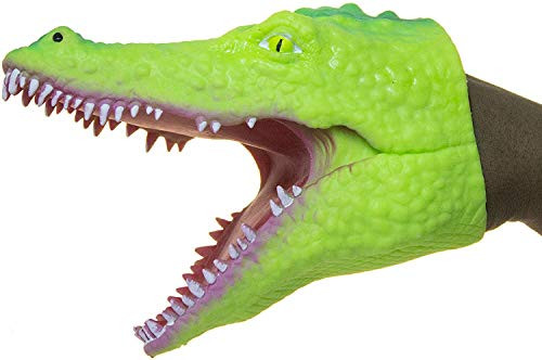 Universal Specialties Alligator Hand Puppet Light Green Stretchy Rubber 6" Inch