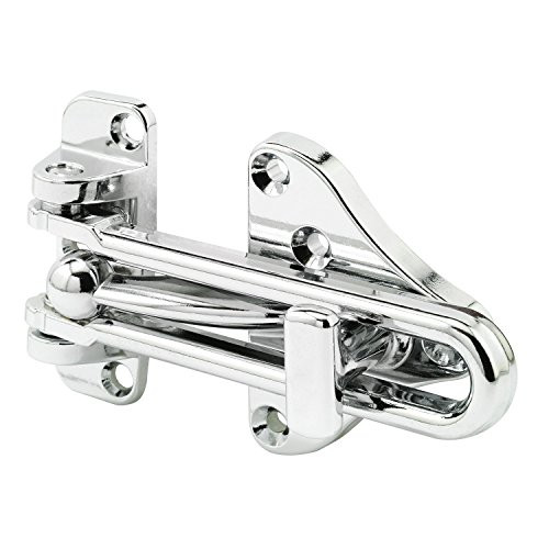 Defender Security U 11318 Swing Bar Door Guard With High Security Auxiliary Lock, Chrome Finish, 1-Pack