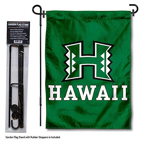 College Flags & Banners Co. Hawaii Warriors Garden Flag with Stand Holder