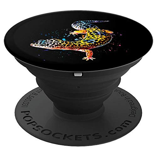 Leopard Gecko Watercolor Reptile Keeper Gecko Fan PopSockets Grip and Stand for Phones and Tablets