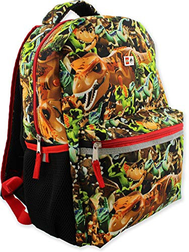 Lego Jurassic World Dinosaurs Boy's Adult's 16 Inch School Backpack (One Size, Lego Jurassic)