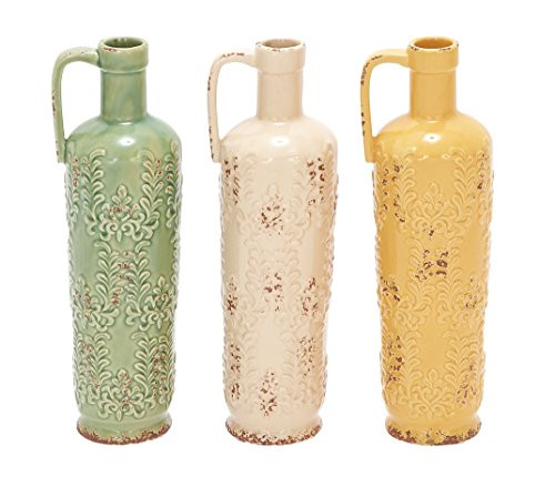 Deco 79 Ceramic Vase, 3 Assorted, 14 by 5"