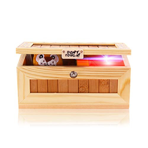 EASTBULL Pointless Box Dont Touch Useless Box or Wooden Useless Machine Do Nothing Box Tiger Toys, for Stress-Release and Perfect for Home & Office Desk (Tiger)
