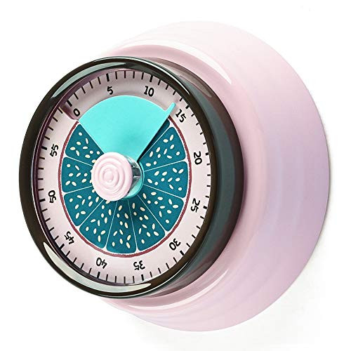 Kitchen Timer Manual Egg Timer for Cooking Visual Timer for Kids Pomodoro Kids Timer Magnetic,No Batteries Mechanical for Baking Teaching(Pink)