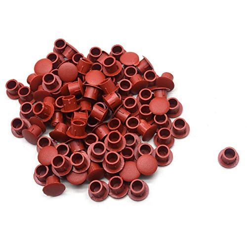 Karcy Furniture Hole Plugs Flush Type Hole Plug Plastic 1/3" Red-Brown Set of 100
