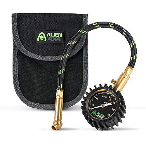 Alien 4x4 Tire Pressure Gauge 75 psi - Accurate Heavy Duty Tire Gauge Cars, Trucks, SUV, Motorcycles