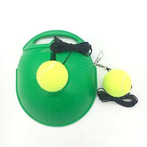 TaktZeit Tennis Trainer Self Training Rebound Baseboard Tennis Training Gear with 2 String Balls (Green-1.0)