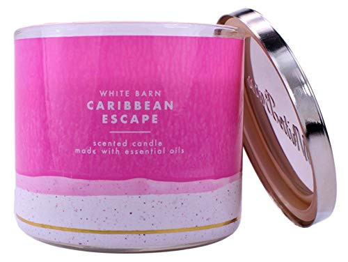 Bath & Body Works White Barn Caribbean Escape 3 Wick Scented Candle with Essential Oils 14.5 oz / 411 g