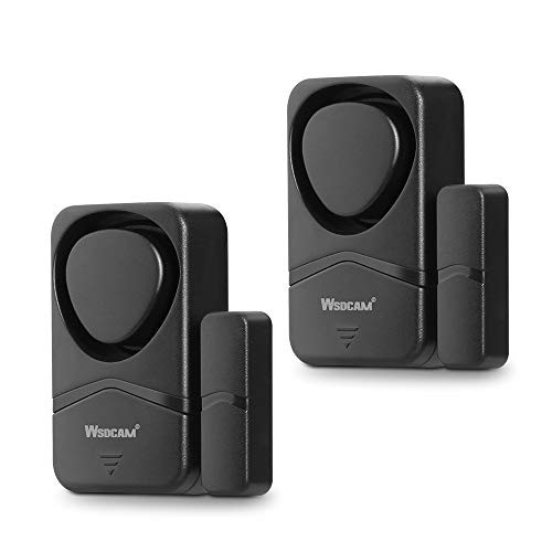 Wsdcam Window and Door Alarms for Home Security, 110dB Magnetic Sensor Alarm, Pool Door Alarm for Kids Safety, 4-in-1 Mode Small Wireless Window Alarms 2 Pack - Black