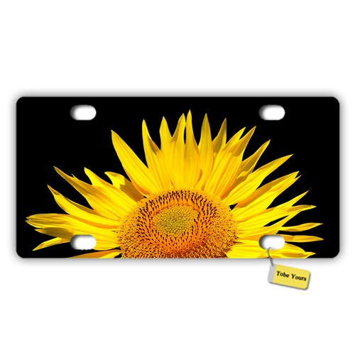 Tobe Yours License Plate Cover Sunflower Printed Auto Truck Car Front Tag Metal License Plate Frame Cover 6"x12"