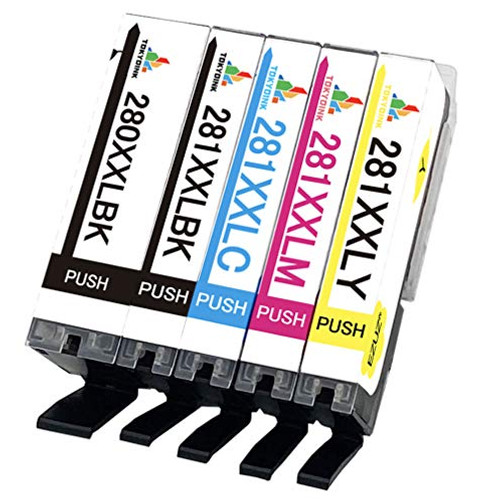 Compatible Ink Cartridge Replacement for Canon PGI-280XXL CLI-281XXL PGI 280 XXL CLI 281 XXL for PIXMA TR7520 TR8520 TS6120 TS6220 TS8120 TS8220 TS9120 TS9520 TS9521C Printer by TOKYOINK (5 Pack)