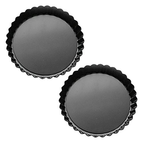 Tosnail 2 Pack Non-Stick Quiche Pan Tart Pan with Removable Loose Bottom - 9 Inch Tosnail 2 Pack Non-Stick Quiche Pan Tart Pan with Removable Loose Bottom - 9 Inch