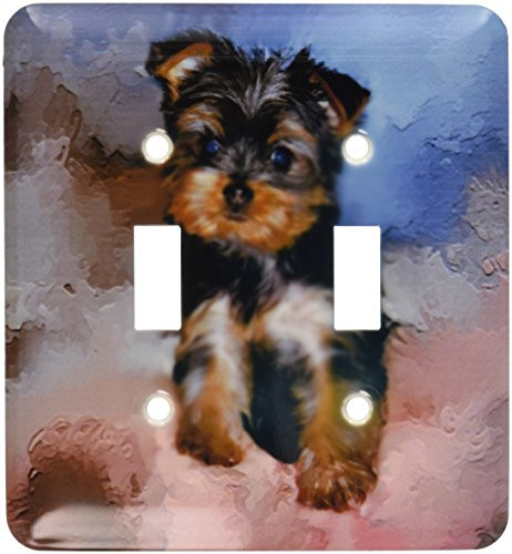 3dRose lsp_3868_2 Toy Yorkie Puppy Double Toggle Switch