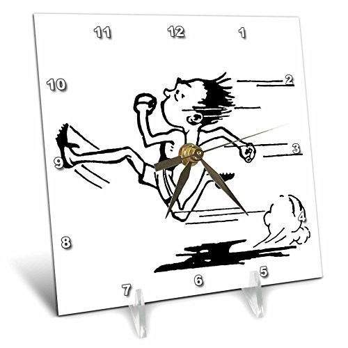 3dRose dc_25999_1 Track Runner-Desk Clock, 6 by 6-Inch