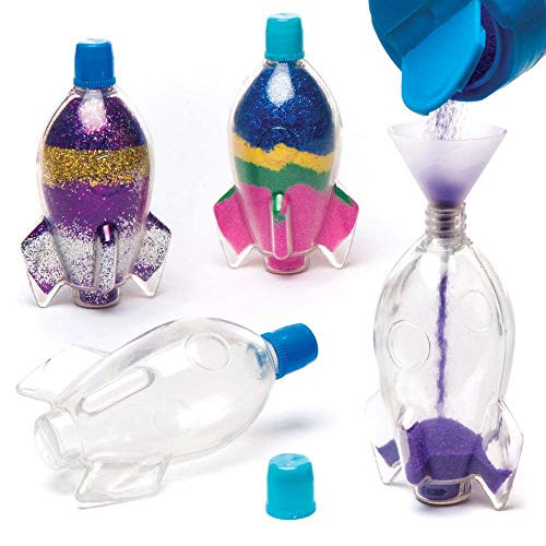 Baker Ross Rocket Sand Art Bottles, for Kids Crafting and Decoration Making (Pack of 5)