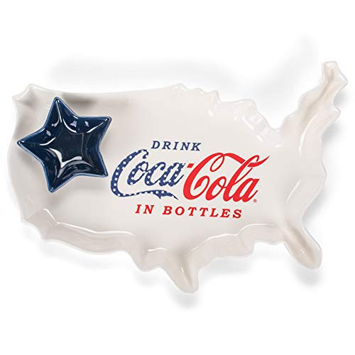 Drink Coca Cola In Bottles Red White 16 x 2 Dolomite Serving Chip and Dip Platter