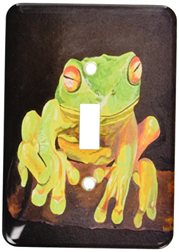 3dRose lsp_46775_1 Tree Frog Amphibian, Tree Frog, Green Frog, Green Tree Frog, Tree, Animal, Nature Single Toggle Switch