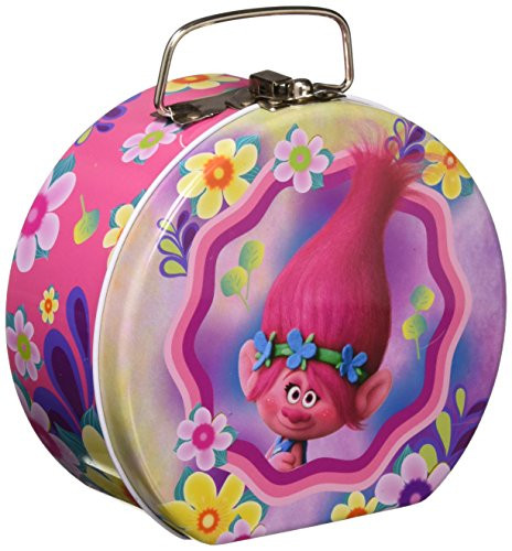 UPD DreamWorks Trolls Semi-Round 5-inch Tin Flower Box with Handle, 2-Pack