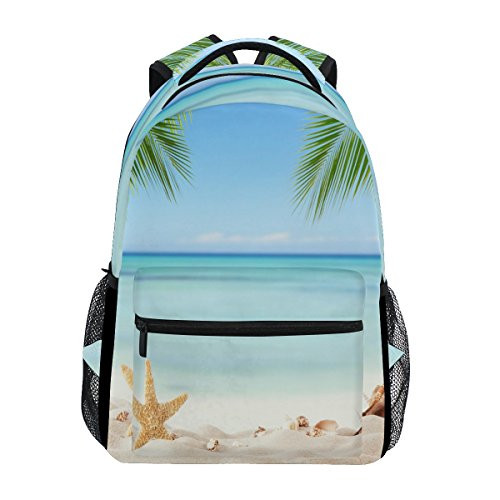 TropicalLife Ocean Sea Beach Themed Backpacks Bookbag Shoulder Backpack Hiking Travel Daypack Casual Bags