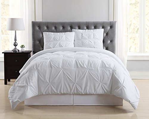 Truly Soft Everyday Pleated Comforter Set, King, White