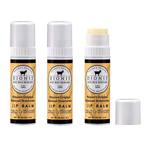 Dionis Goat Milk Lip Balm 3 Piece Gift Set (Milk & Honey, 3 Piece)