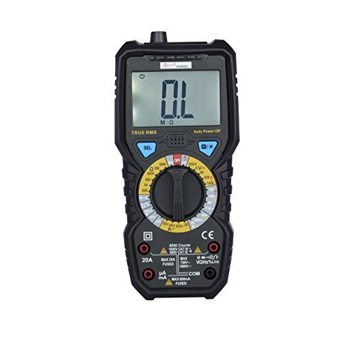 AimoTek ADM08D True RMS Multimeter Digital Meter Color LED NCV Temperature Frequency Capacitance Tester with Light