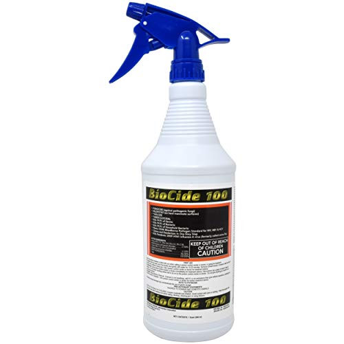 BioCide Mold and Mildew Stain Remover - 1 Quart BioCide 100 Mold Control Trigger Spray-Kill, Clean & Prevent Mold, Mildew, Germs, Viruses, Fungi and Bacteria, DIY Mold Remediation