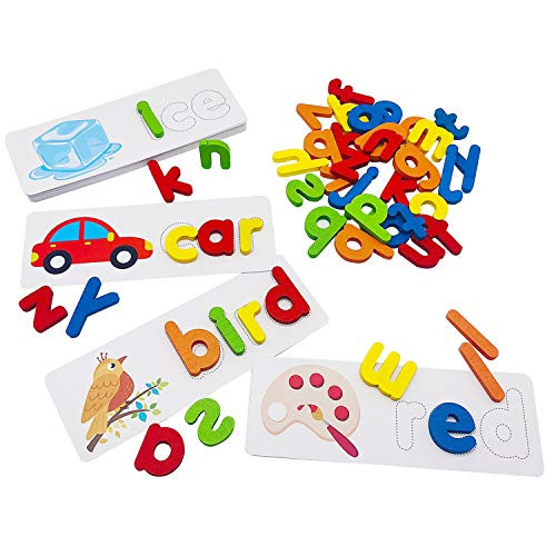 HEY AVA Spelling Games-Alphabets Matching Puzzles Flashcards-Preschool Learning Toys-Help Develops Alphabet Words Spelling Skills