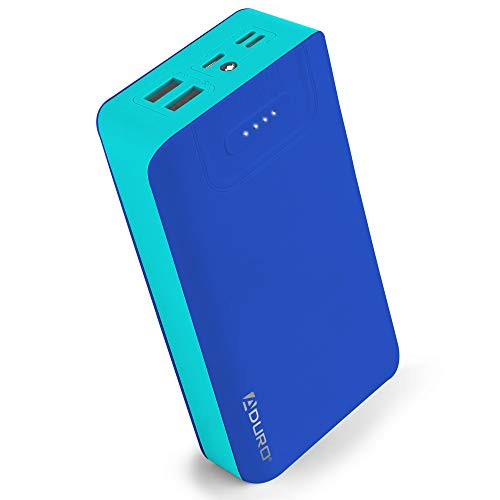 Aduro Portable Charger Power Bank 30,000mAh External Battery Pack Phone Charger for Cell Phones with Dual USB Ports for iPhone, iPad, Samsung Galaxy, Android, and USB Devices (Blue/Light Blue)