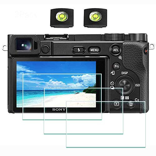 A6100 Screen Protector Appliable for Sony Alpha A6100 Camera & Hot Shoe Cover,ULBTER 0.3mm 9H Hardness Tempered Glass Flim, Anti-Scrach Anti-Fingerprint Anti-Bubble Anti-Dust [3 Pack]