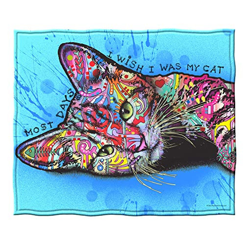 Dawhud Direct Fleece Throw Blanket by Dean Russo (Wish I was My Cat)