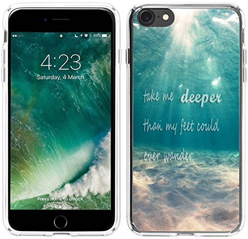 6S Plus Case Bible Verses,Hungo Cover Compatible with iPhone 6 Plus/6S Plus Christian Sayings Take me Deeper Than My feet Could Ever Wander Bible Saying Christian Verses