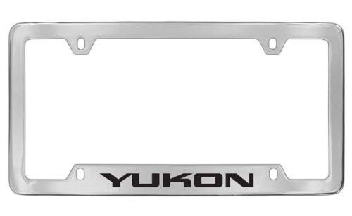 GMC Yukon Chrome Plated Metal Bottom Engraved License Plate Frame Holder