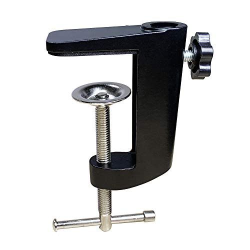 ALISR Universal C-Clamp, Aluminum Support Clamp Desktop Mount Holder Stand, for desks, carts, Benches, worktables, or Other Table-Like Surfaces. Fits up to 2.25"/5.71cm Desktop Thickness-Black