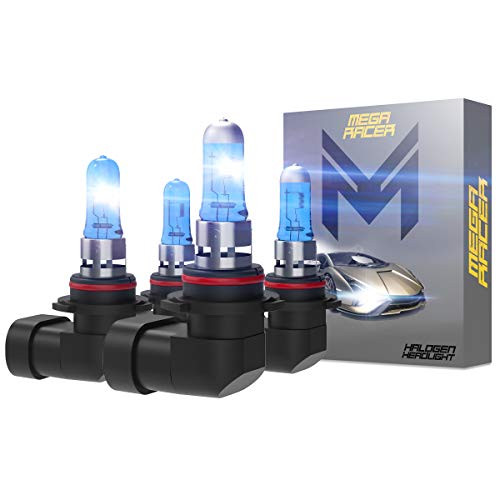 Mega Racer Combo 9006-HB4 9005-HB3 100W White 5000K Xenon Halogen Headlight Bulb High/Low Beam Hi/Lo Head Lamp Light