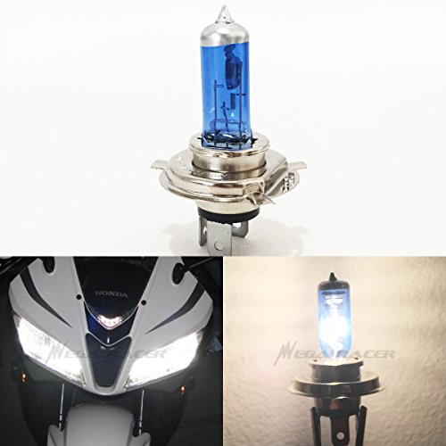Mega Racer 1Pc H4 9003 HB2 60/55W White 5000K Xenon Halogen Headlight Lamp Light Bulb (High/Low Beam) Stock Replace Motorcycle Bike